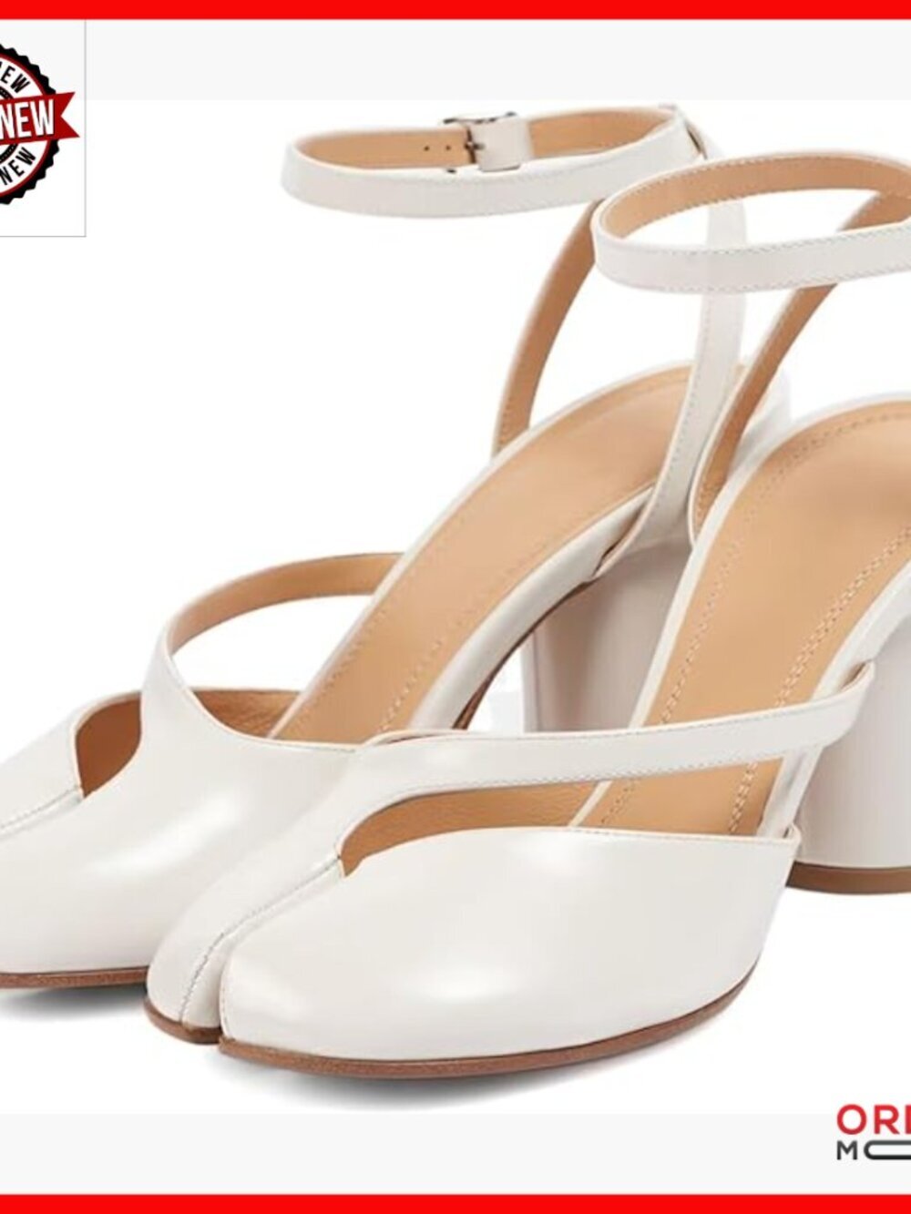 Women's Chunky Block Heel Split Toe Pumps Ankle Strap Tabi Slingback Sandals